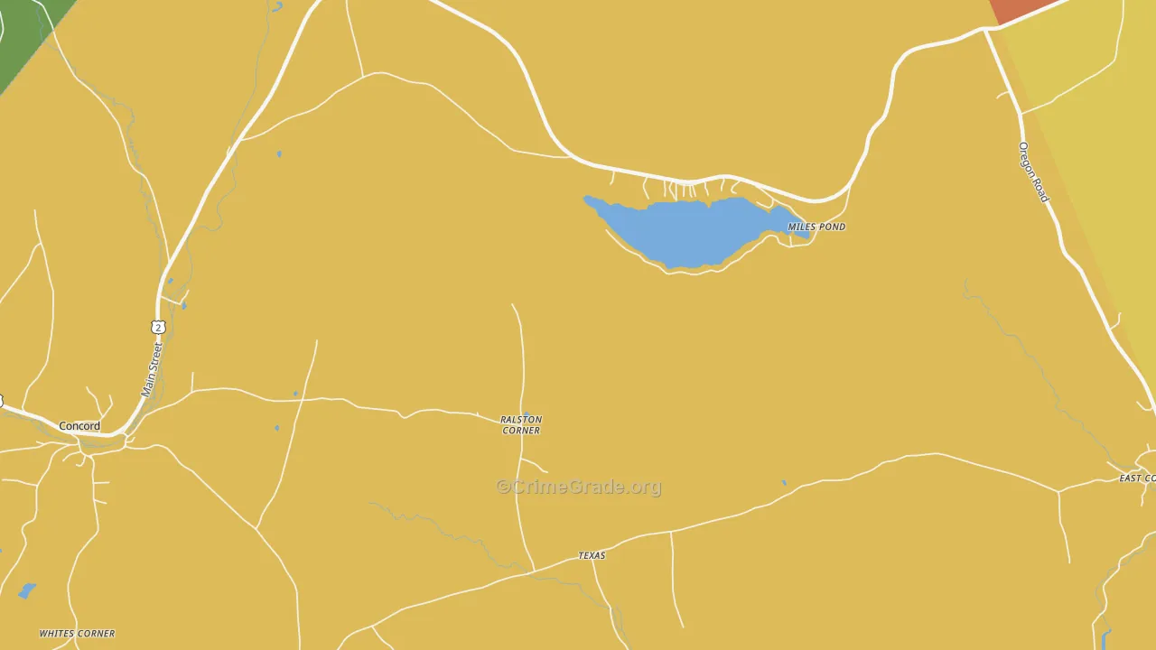 Ralston Corner, VT Map of Burglary Rates