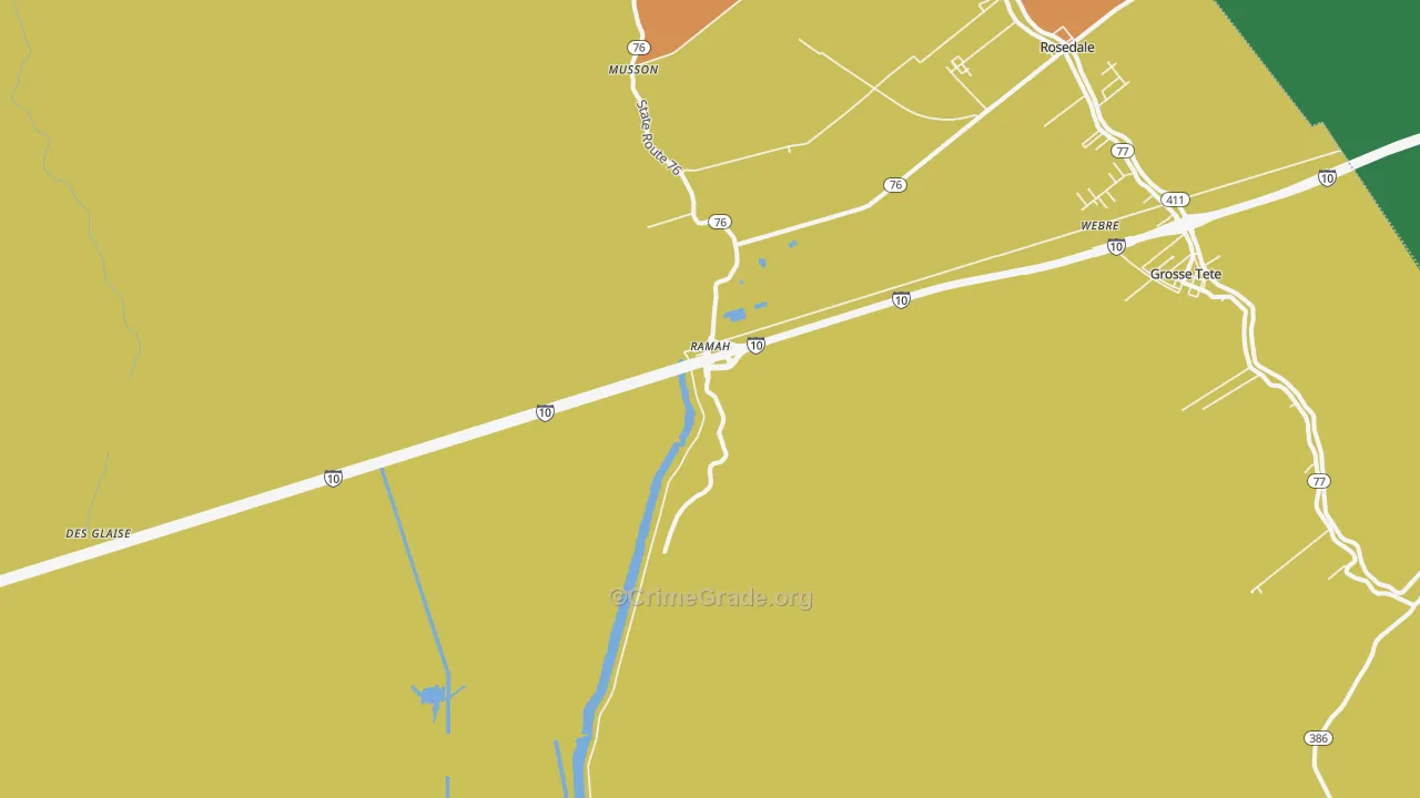Ramah, LA Map of Burglary Rates