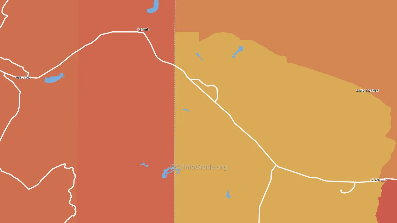 Ramah, NM Map of Burglary Rates