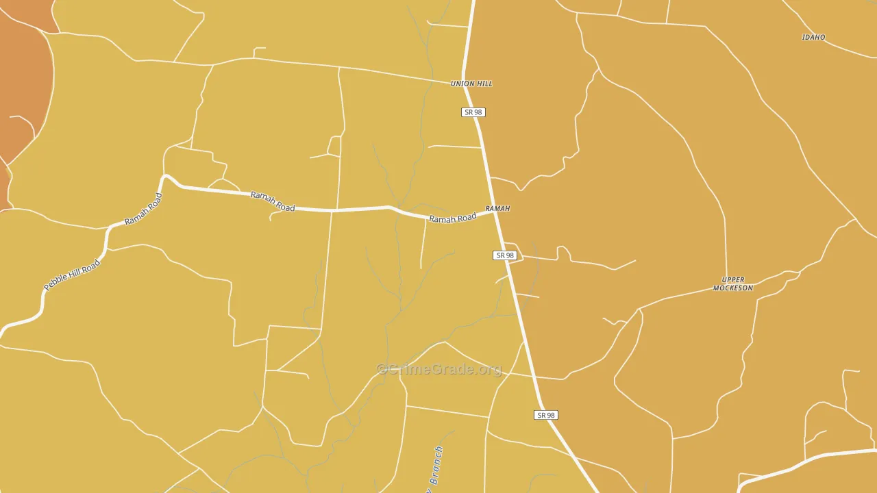 Ramah, TN Map of Burglary Rates