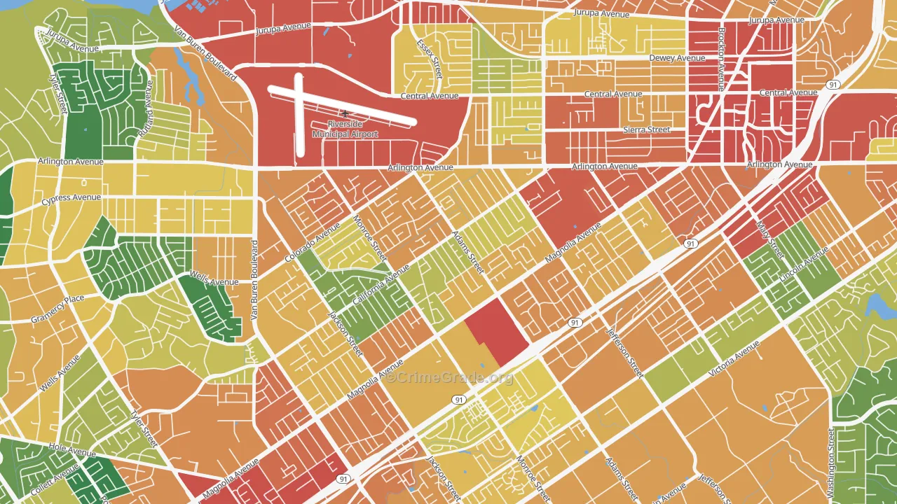 Ramona, Riverside, CA Map of Burglary Rates