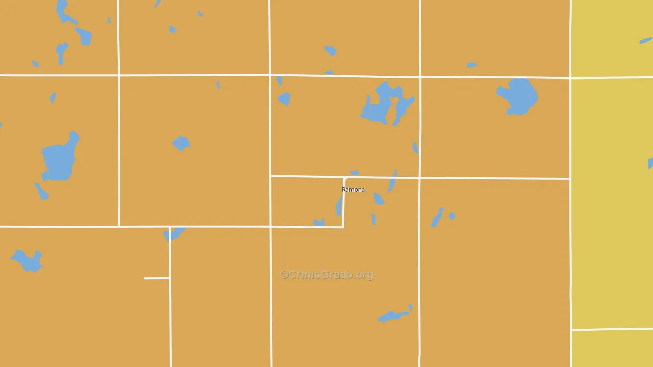 Ramona, SD Map of Burglary Rates