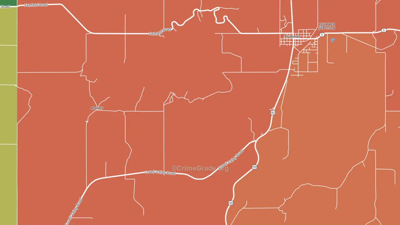 Ramsdell, ID Map of Burglary Rates
