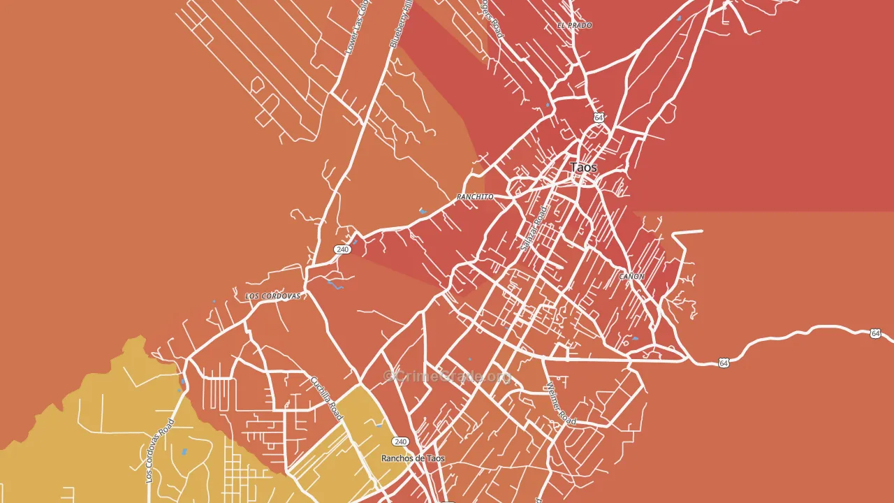 Ranchito, NM Map of Burglary Rates