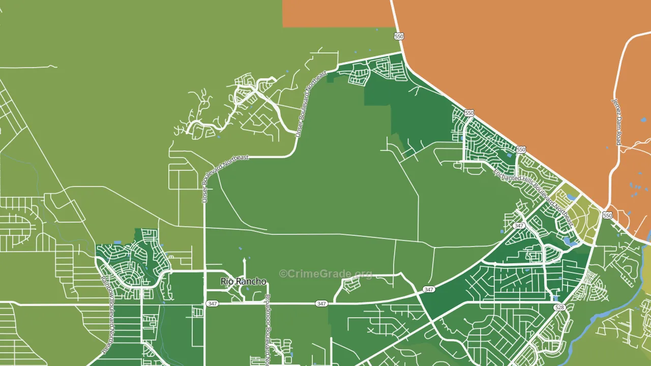 Ranchitos, NM Map of Burglary Rates