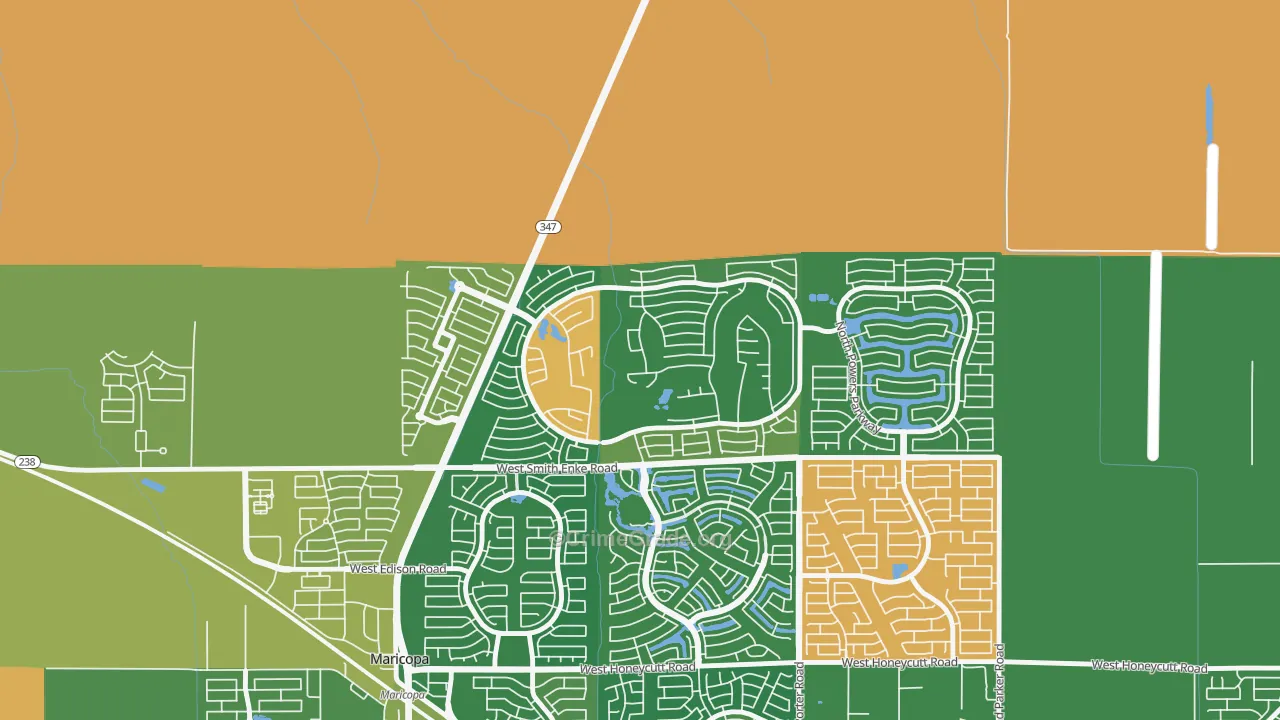 Rancho El Dorado, Silver Bell, AZ Map of Burglary Rates