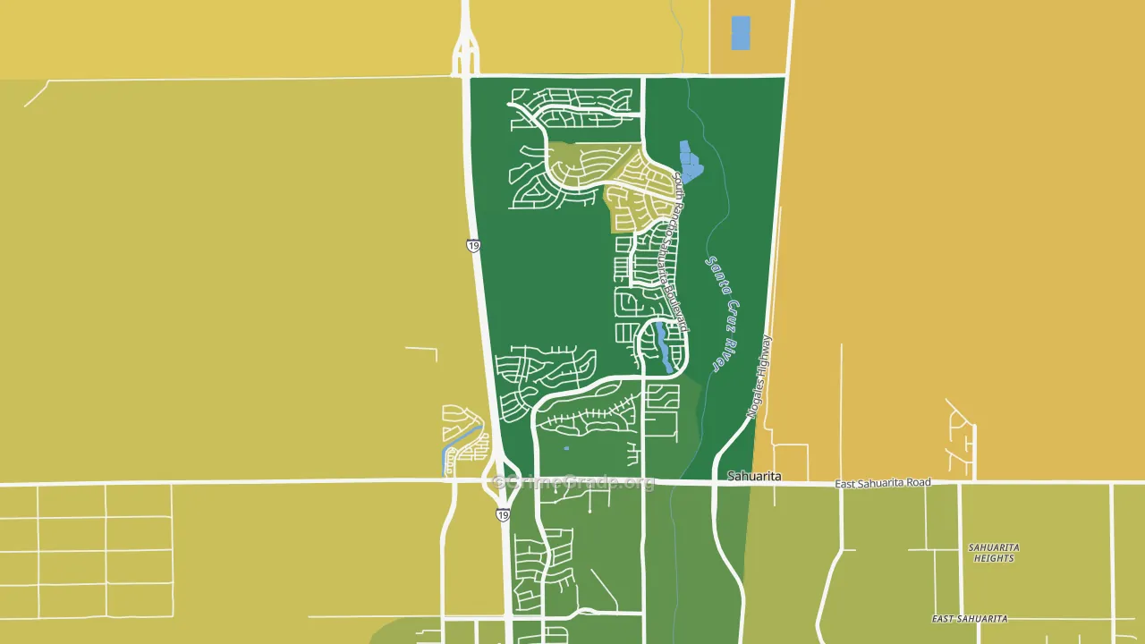 Rancho Sahuarita, Sahuarita, AZ Map of Burglary Rates
