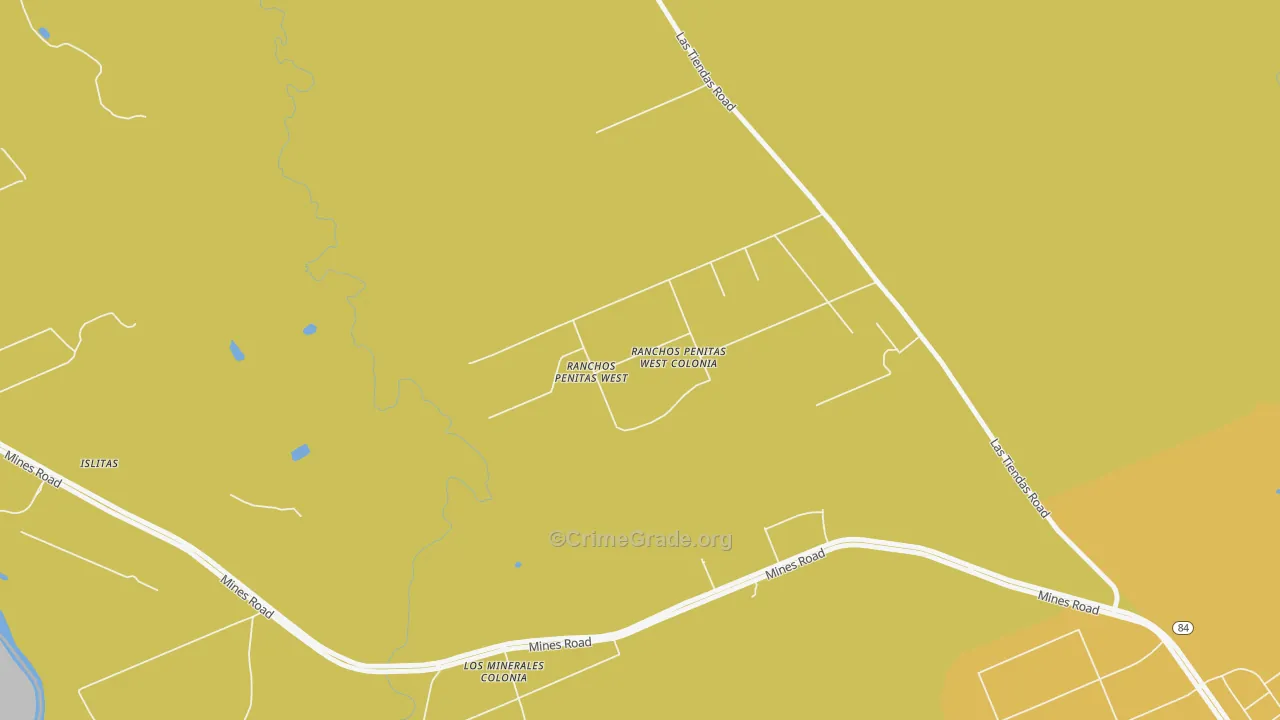 Ranchos Penitas West, TX Map of Burglary Rates