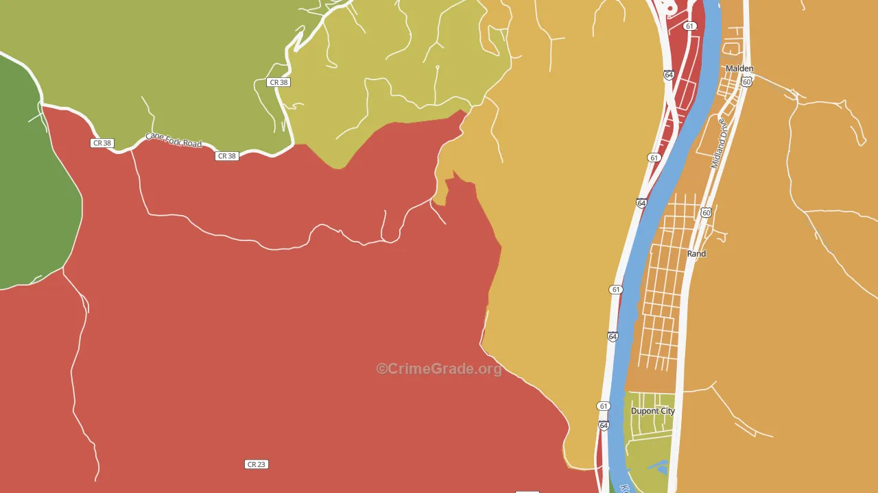 Rand, WV Map of Burglary Rates