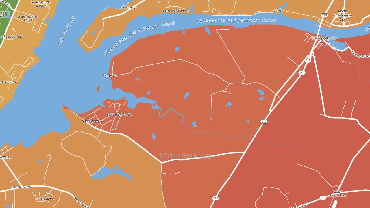 Randalia, MD Map of Burglary Rates