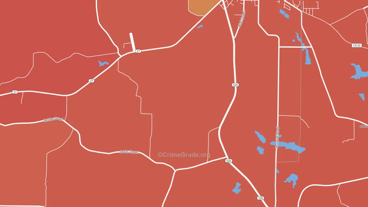 Randall, GA Map of Burglary Rates