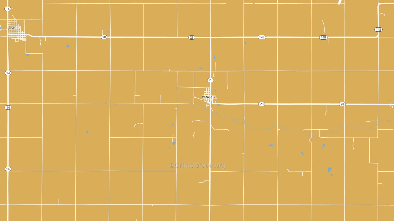 Randall, KS Map of Burglary Rates