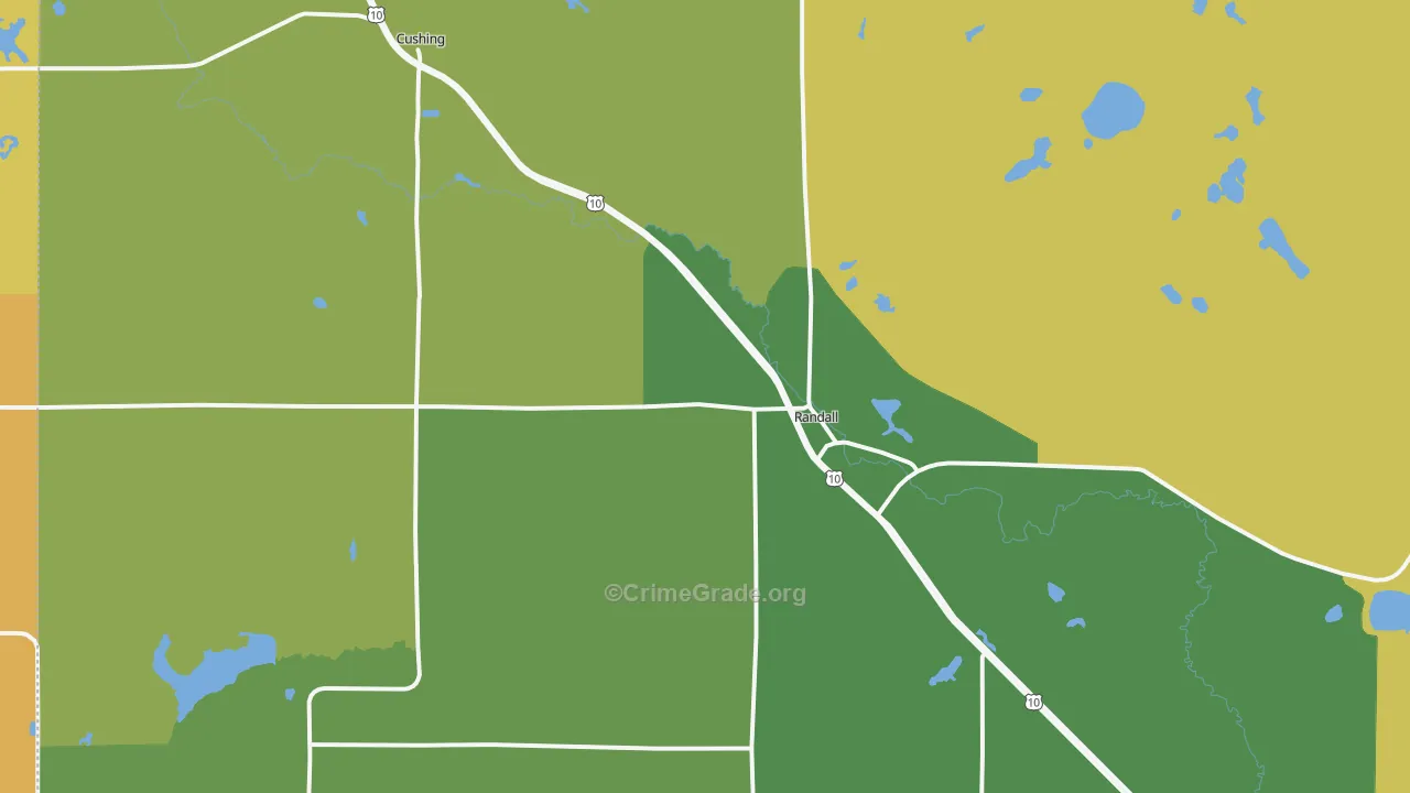Randall, MN Map of Burglary Rates