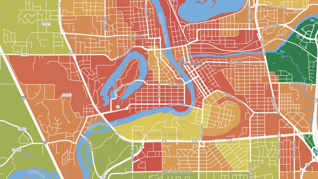 Randall Park, Eau Claire, WI Map of Burglary Rates