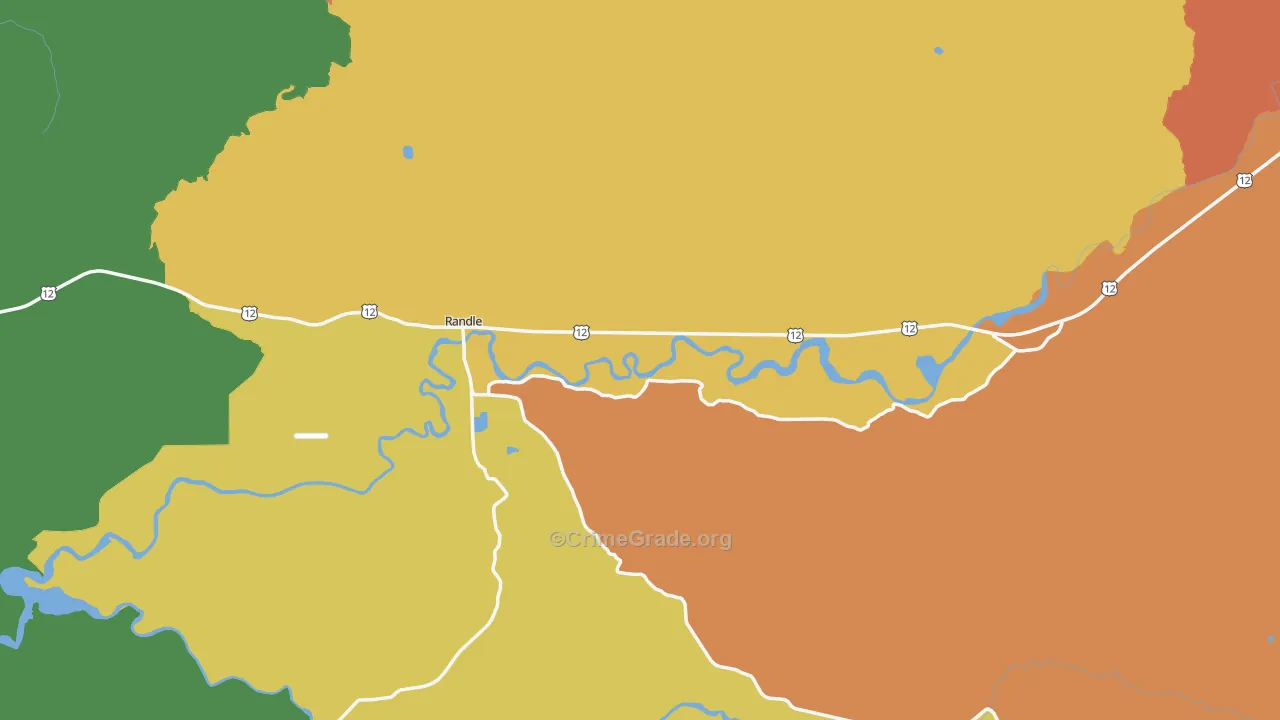 Randle, WA Map of Burglary Rates