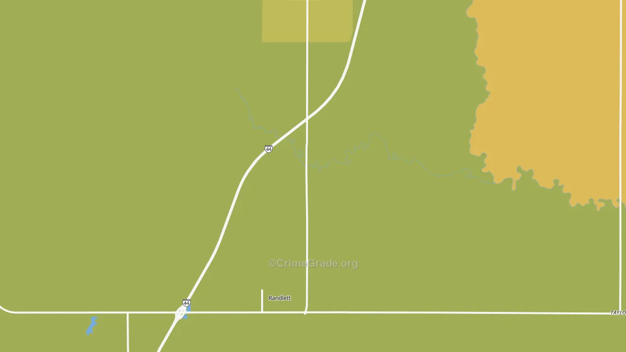Randlett, OK Map of Burglary Rates