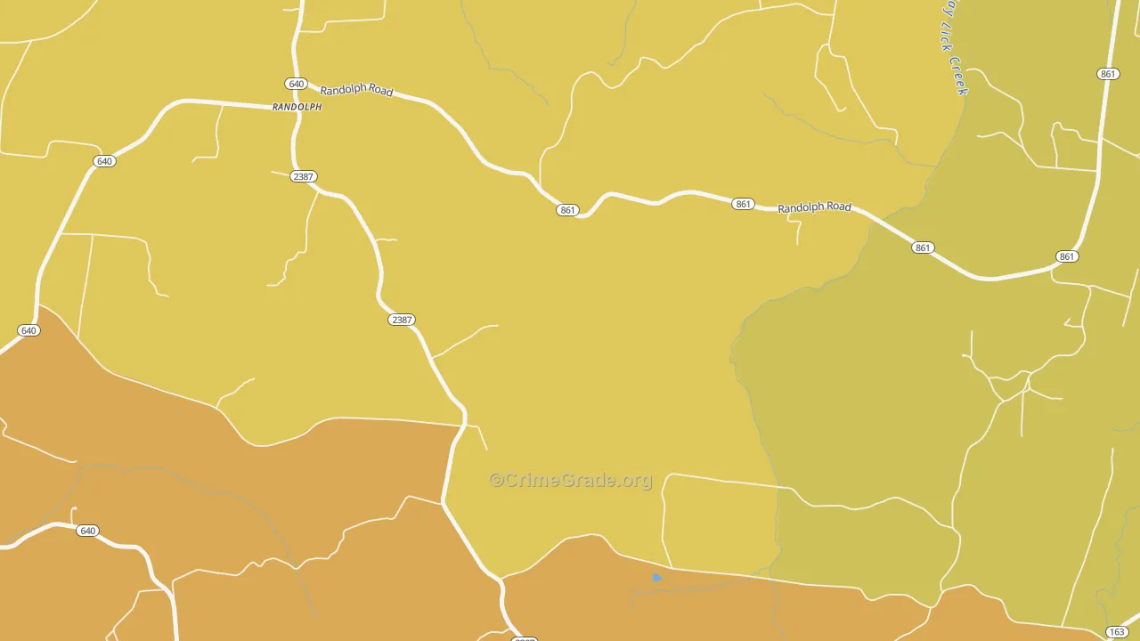 Randolph, KY Map of Burglary Rates