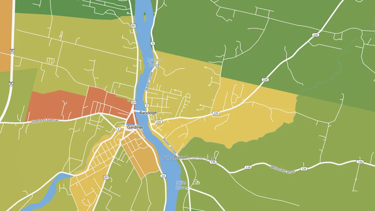 Randolph, ME Map of Burglary Rates