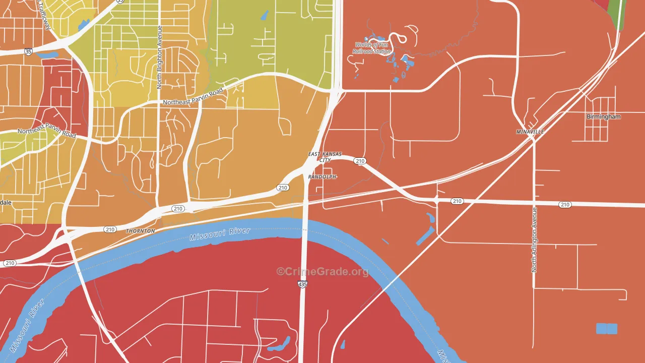 Randolph, MO Map of Burglary Rates