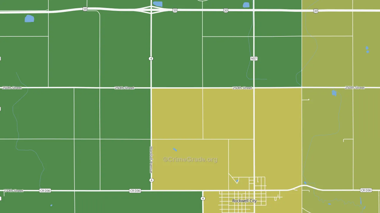 Rands, IA Map of Burglary Rates