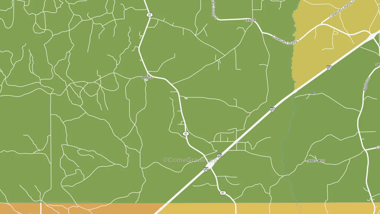 Range, AL Map of Burglary Rates