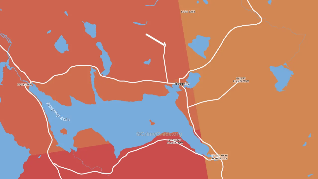 Rangeley, ME Map of Burglary Rates