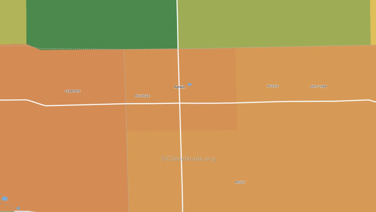 Rankin, IL Map of Burglary Rates