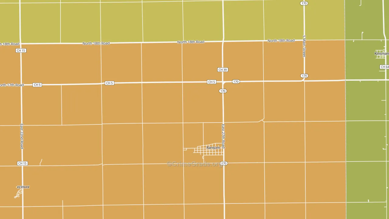 Ransom, IL Map of Burglary Rates