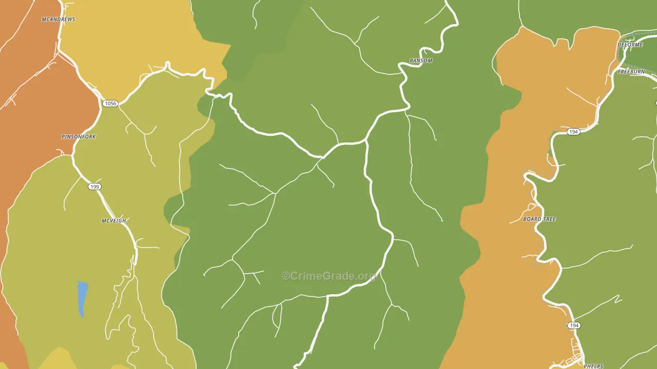 Ransom, KY Map of Burglary Rates