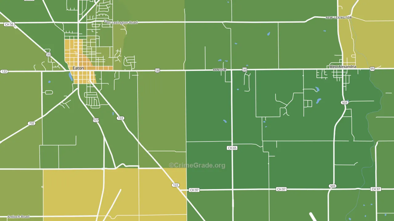 Ransom, OH Map of Burglary Rates