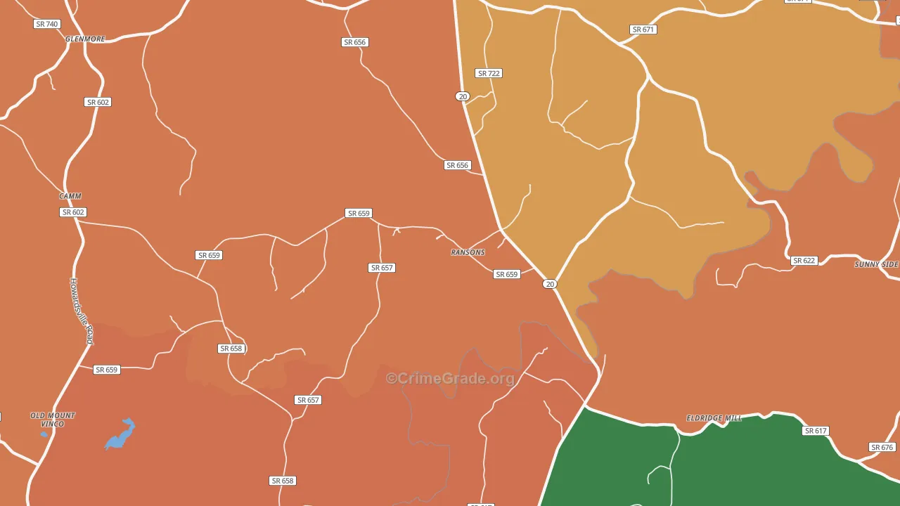Ransons, VA Map of Burglary Rates