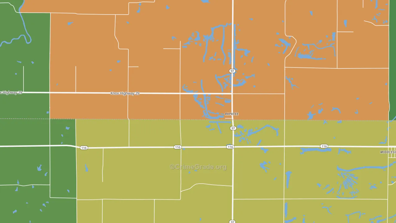 Rapatee, IL Map of Burglary Rates
