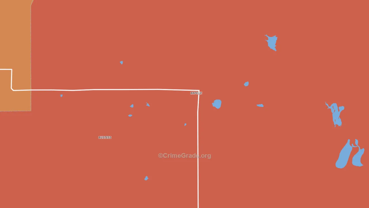 Rapelje, MT Map of Burglary Rates