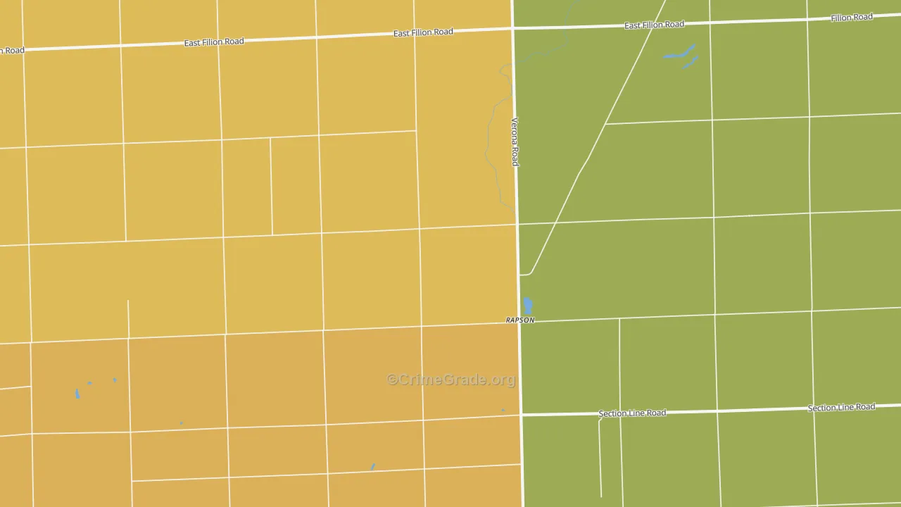Rapson, MI Map of Burglary Rates