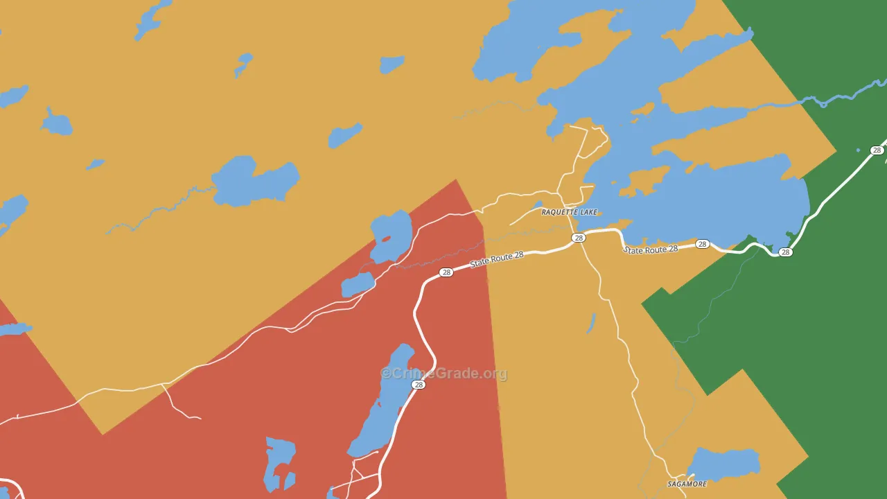 Raquette Lake, NY Map of Burglary Rates
