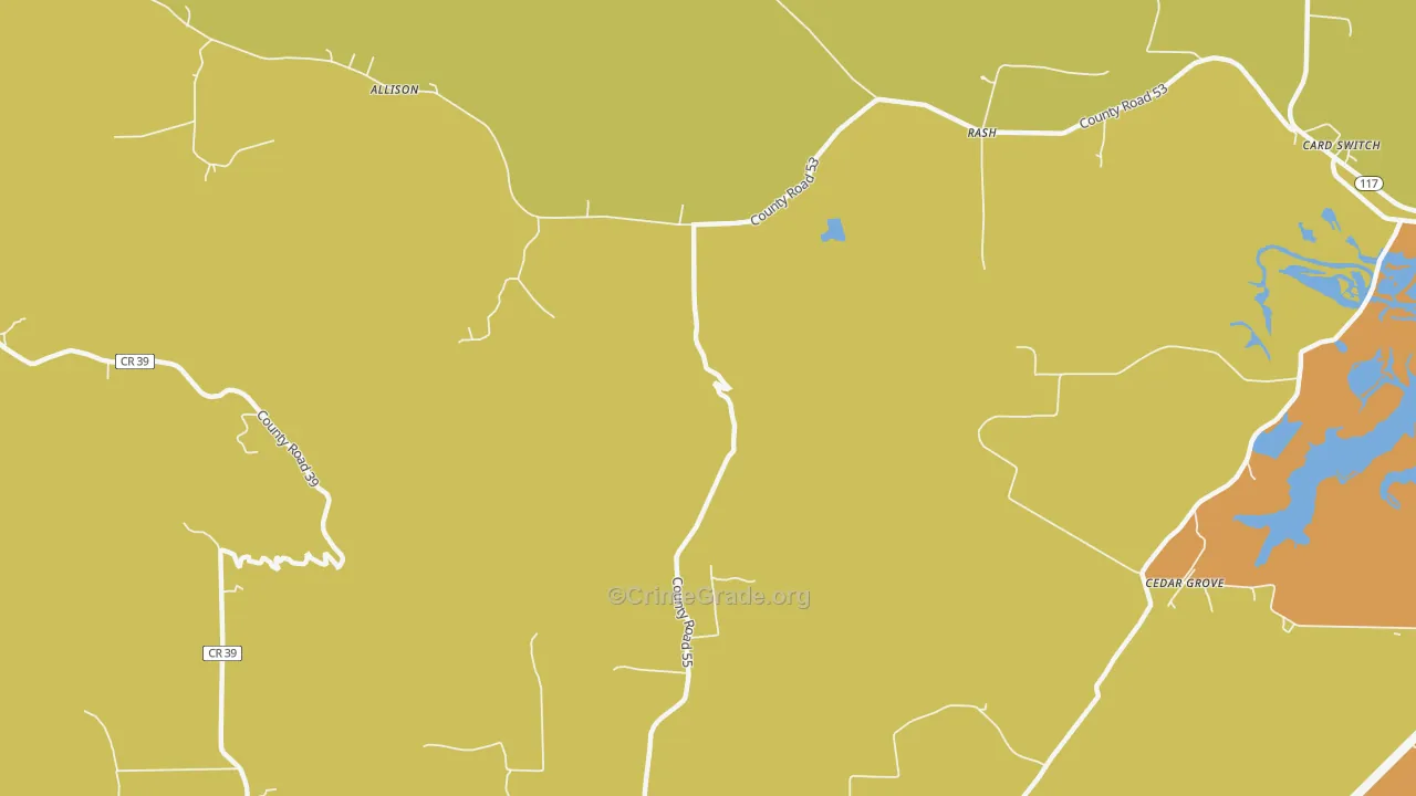 Rash, AL Map of Burglary Rates
