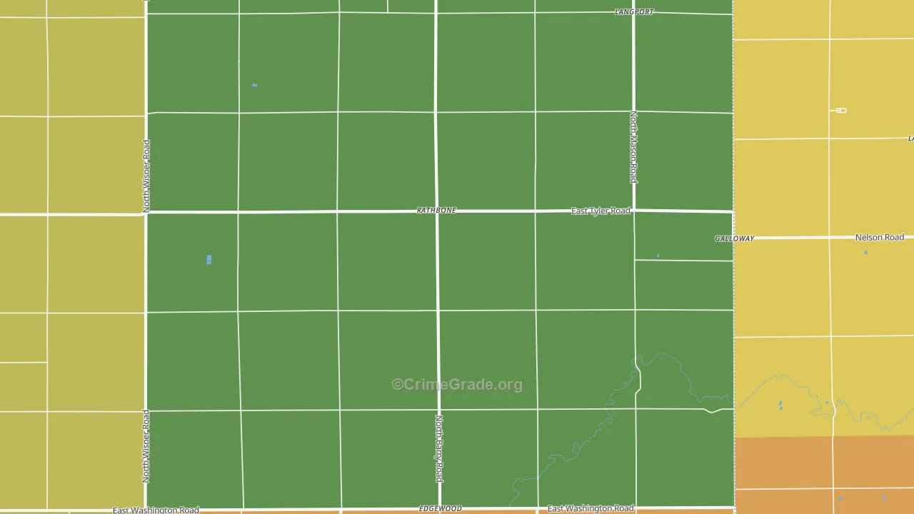 Rathbone, MI Map of Burglary Rates