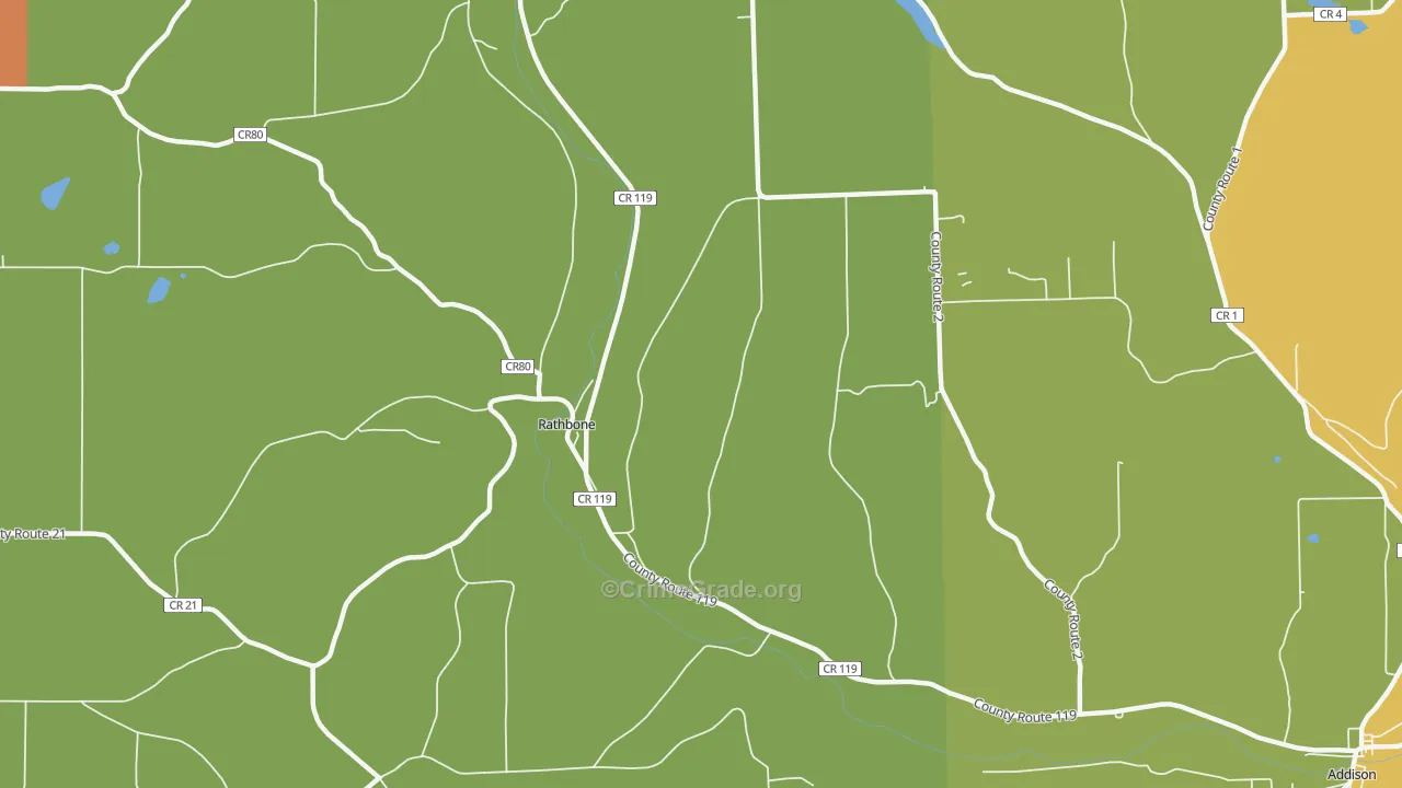 Rathbone, NY Map of Burglary Rates