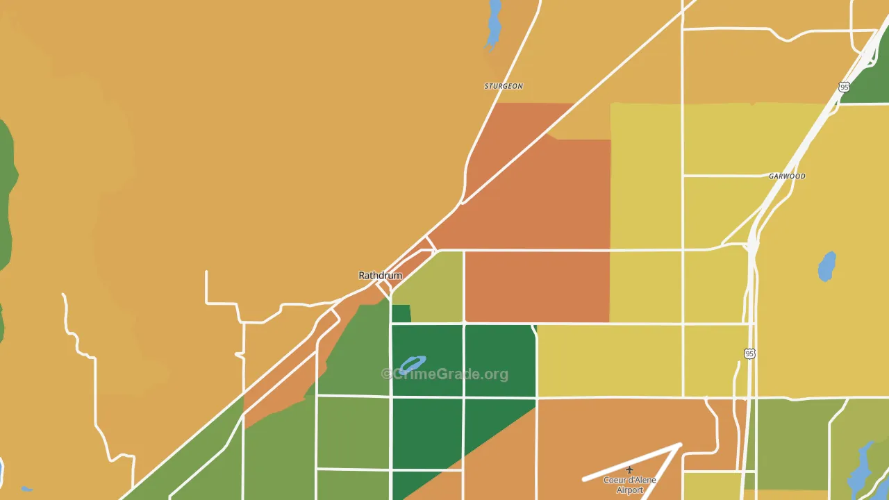 Rathdrum, ID Map of Burglary Rates
