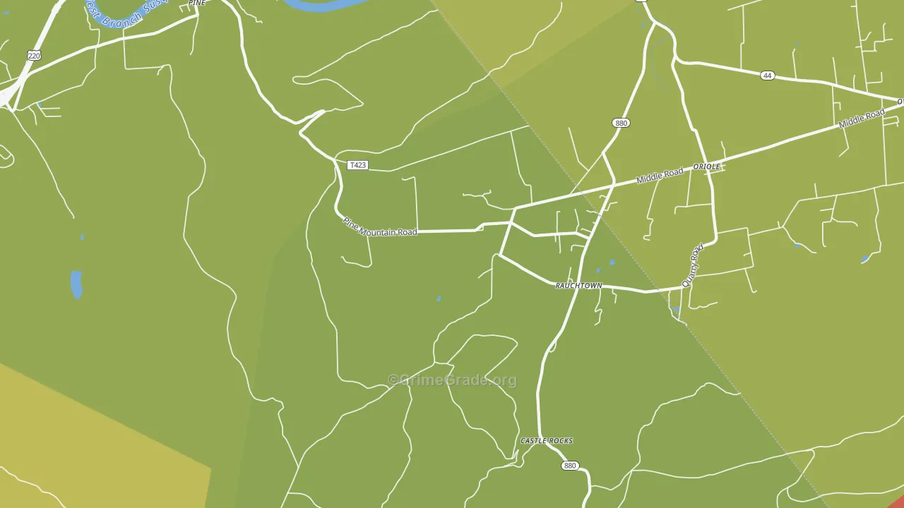 Rauchtown, PA Map of Burglary Rates