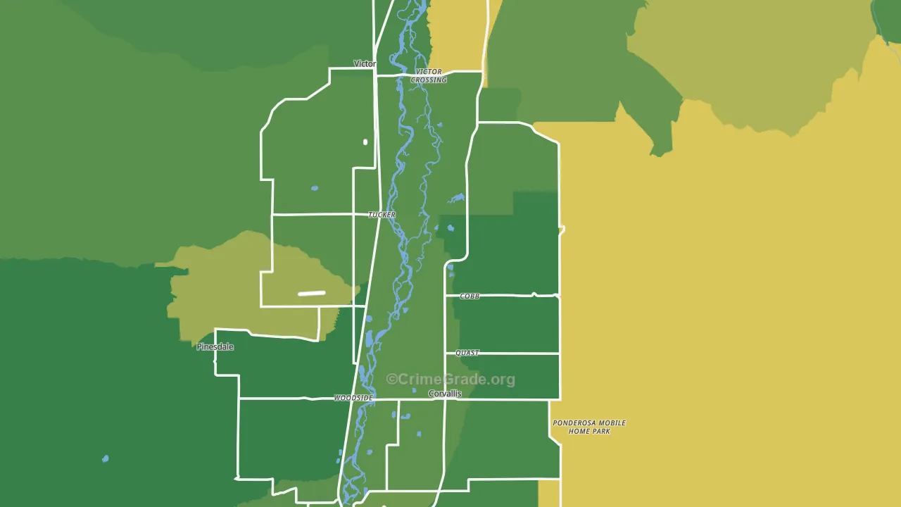 Ravalli County, MT Map of Burglary Rates
