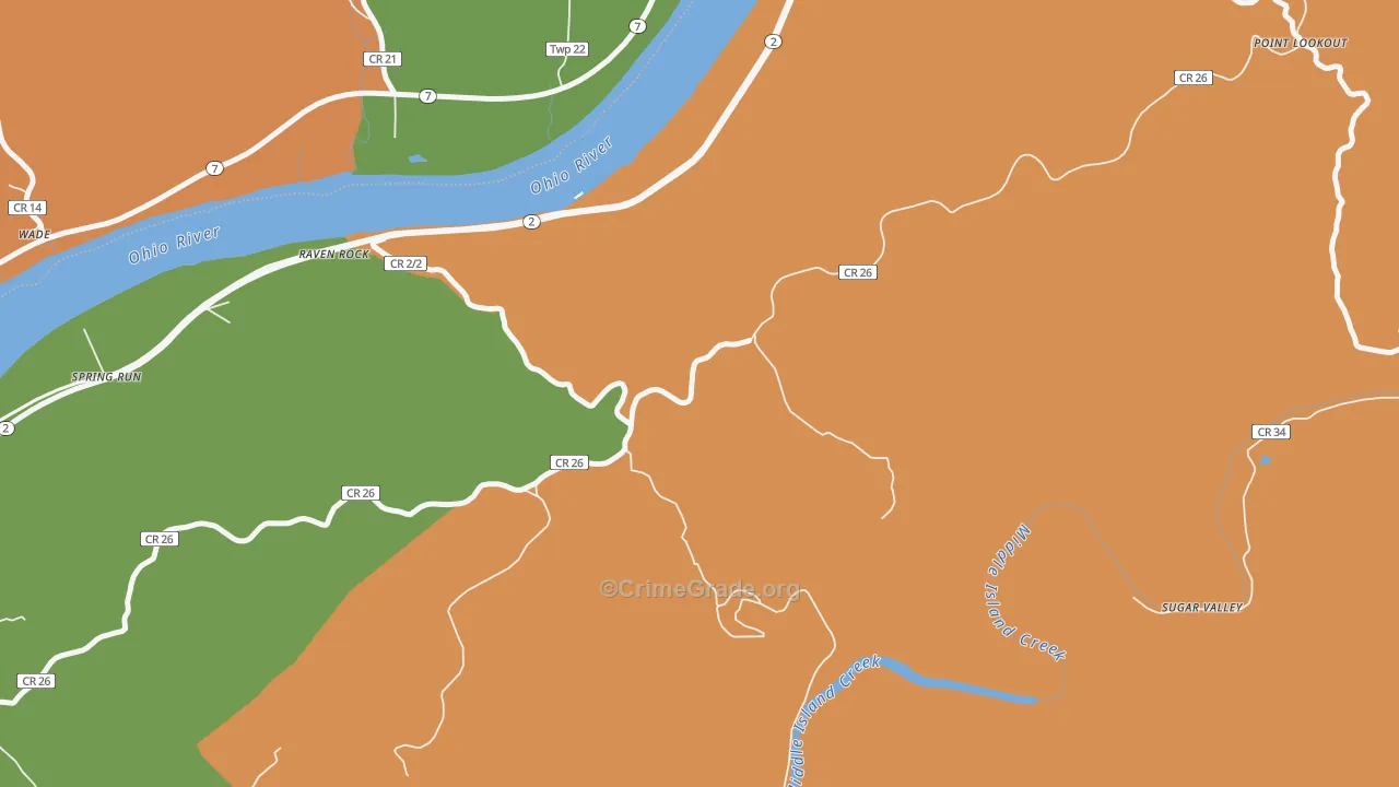 Raven Rock, WV Map of Burglary Rates