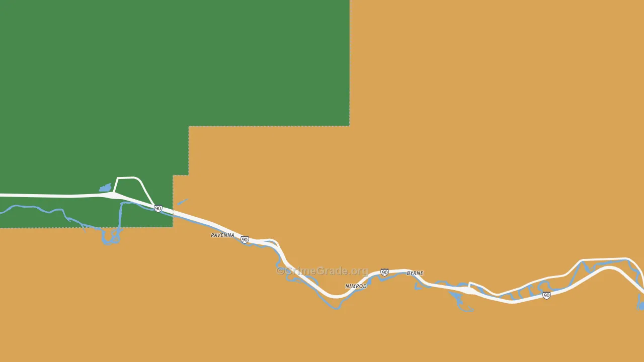 Ravenna, MT Map of Burglary Rates