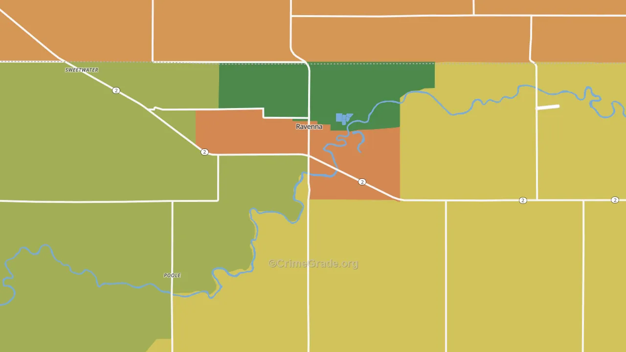 Ravenna, NE Map of Burglary Rates