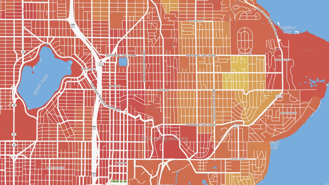 Ravenna, Seattle, WA Map of Burglary Rates