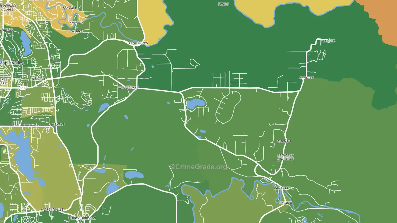 Ravensdale, WA Map of Burglary Rates