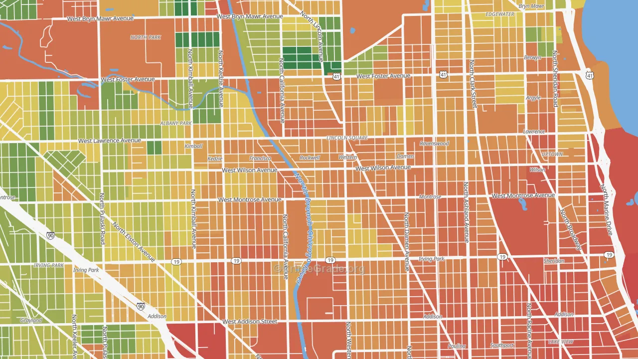 Ravenswood Gardens, Chicago, IL Map of Burglary Rates