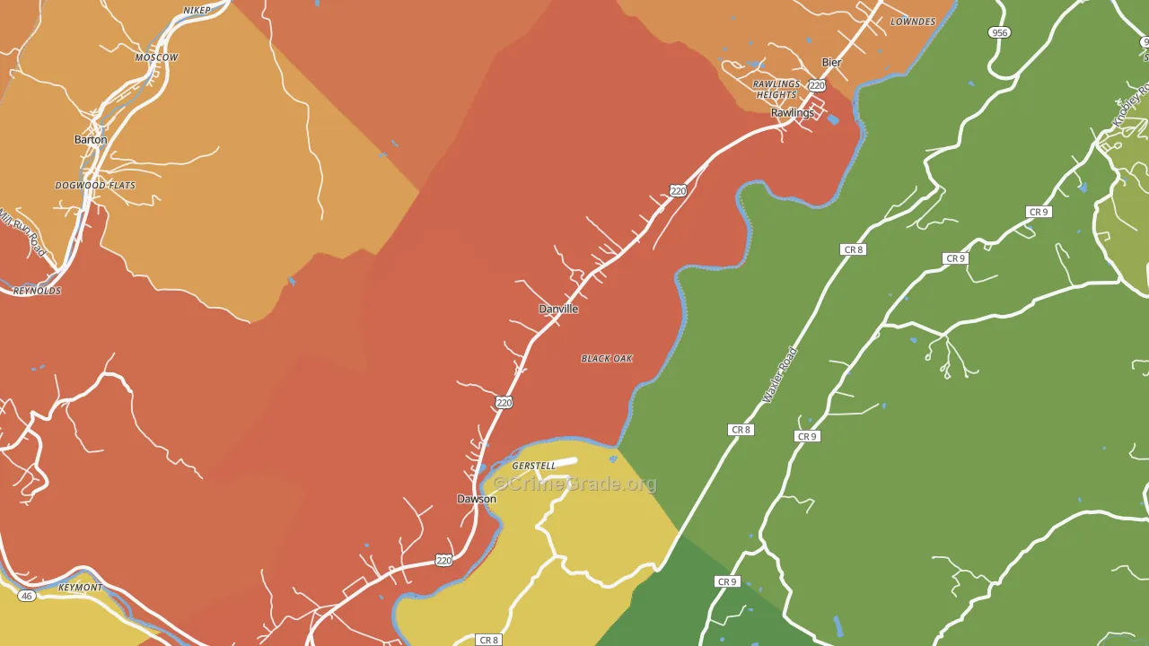 Rawlings, MD Map of Burglary Rates
