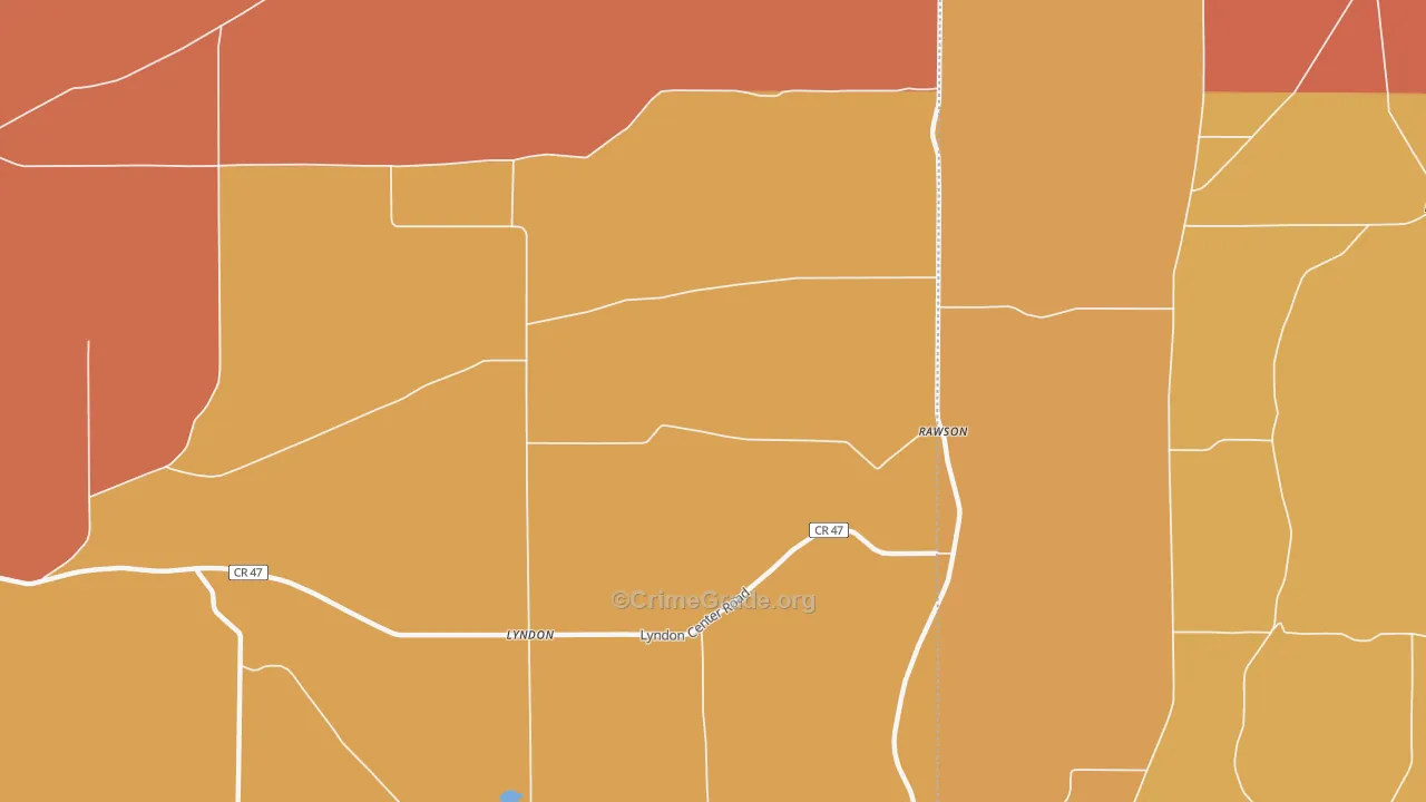 Rawson, NY Map of Burglary Rates