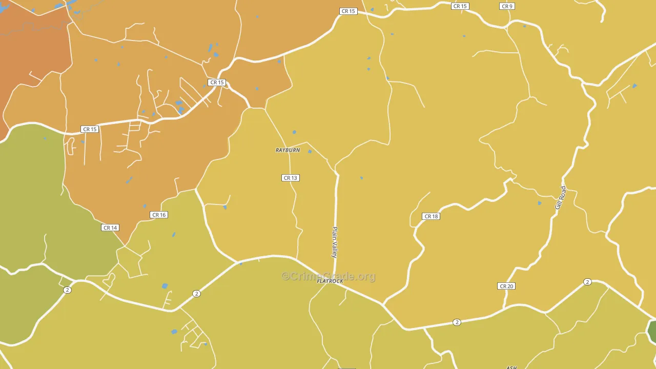 Rayburn, WV Map of Burglary Rates